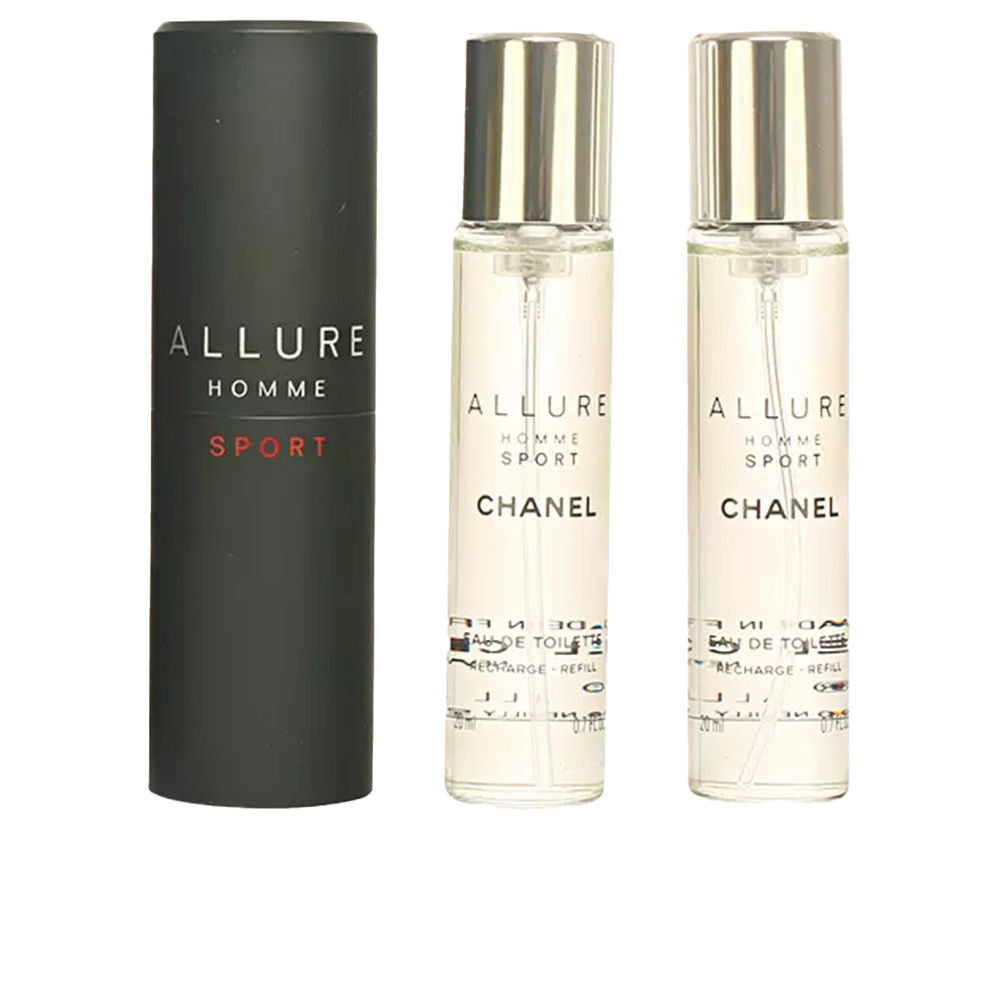 CHANEL ALLURE HOMME SPORT eau de toilette vaporizador de viaje y 2 recargas 3 x 20 ml
