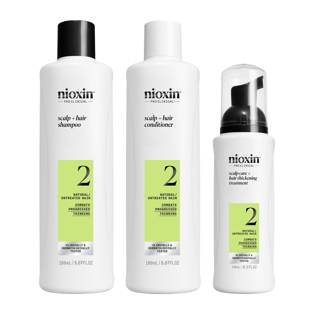 NIOXIN SISTEMA 2 - Kit - Tratamiento para Cabello Natural con Debilitamiento Avanzado 3 u