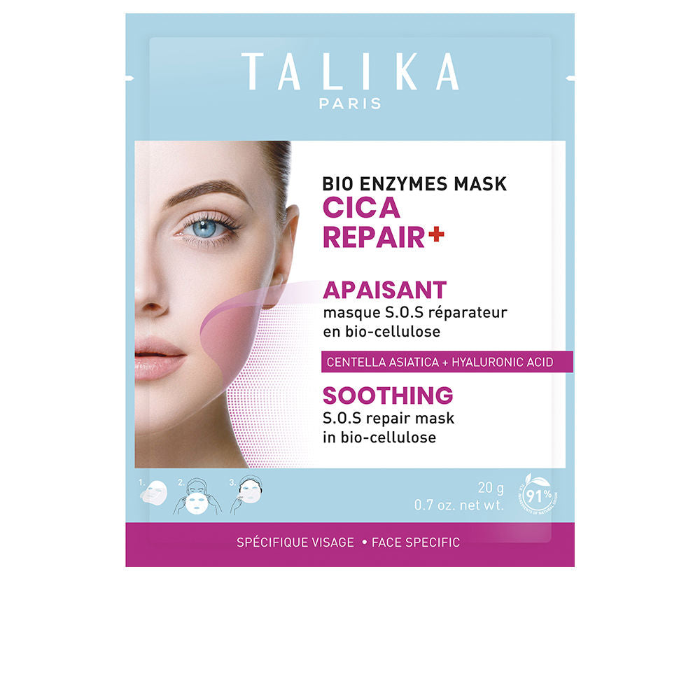 TALIKA BIO ENZYMES MASK CICA REPAIR+ SOOTHING mascarilla reparadora S.O.S potenciadora de hidratación 20 gr