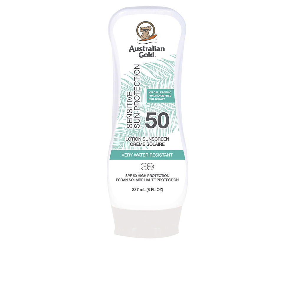 AUSTRALIAN GOLD SENSITIVE SUN PROTECTION SPF50 water resistant lotion 237 ml