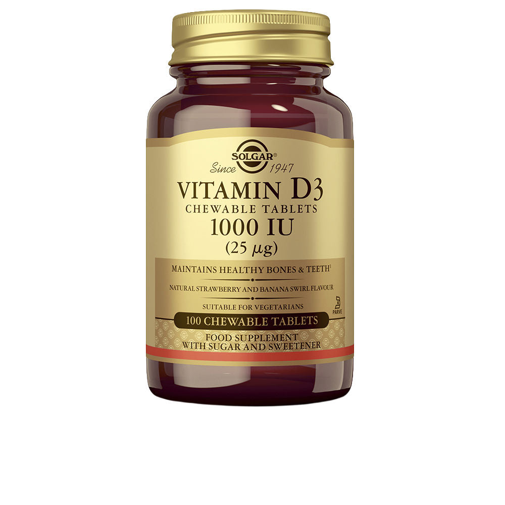 SOLGAR VITAMINA D3 1000 IU 25 µg comprimidos masticables 100 u