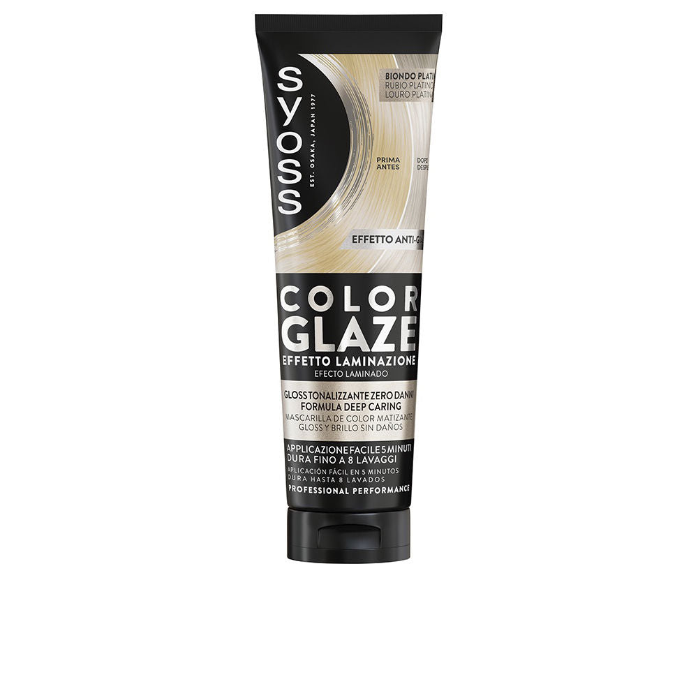 SYOSS COLOR GLAZE mascarilla de color matiante con efecto laminado #Rubio Platino 130 ml