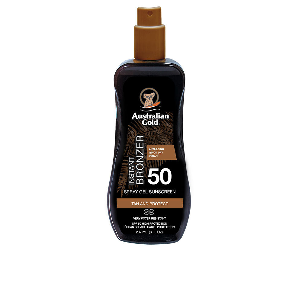 AUSTRALIAN GOLD SUNSCREEN SPF50 spray gel with instant bronzer 237 ml