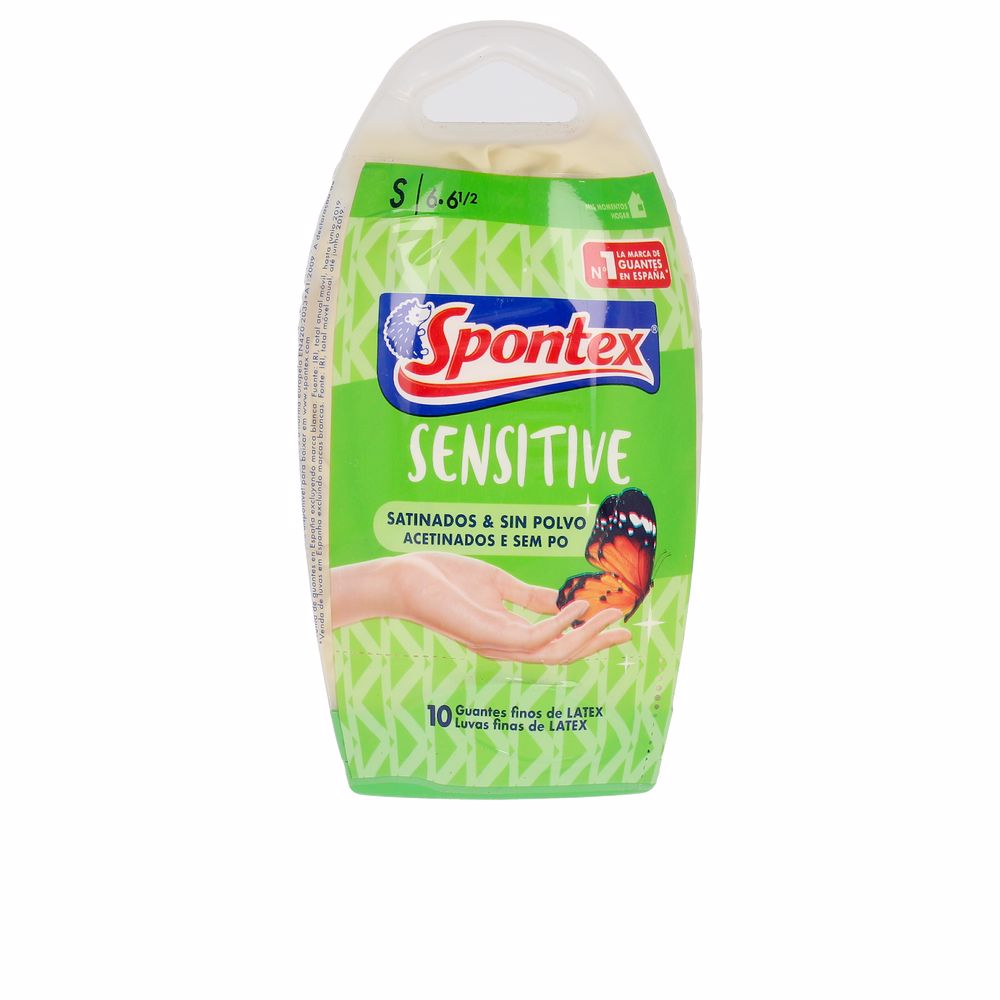 SPONTEX LATEX SENSITIVE guantes satinados sin polvo talla S