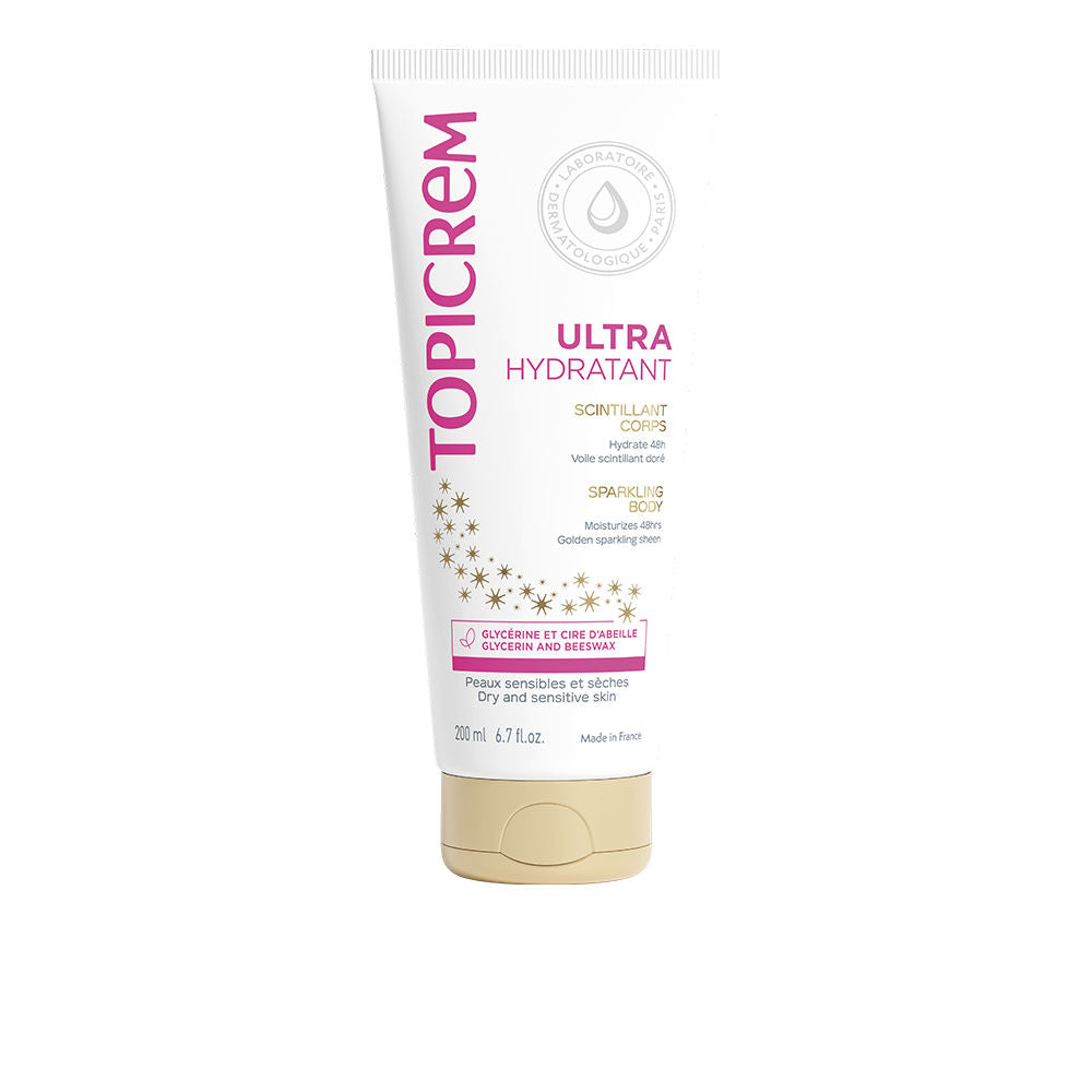 TOPICREM UH leche ultra hidratante corporal piel brillo dorado 200 ml