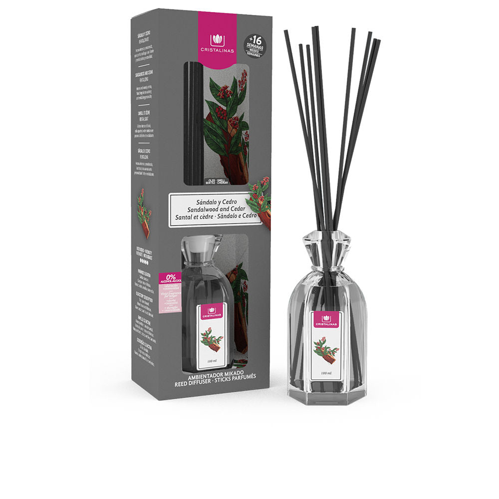 CRISTALINAS MIKADO ambientador 0% #sandalo-cedro 180 ml