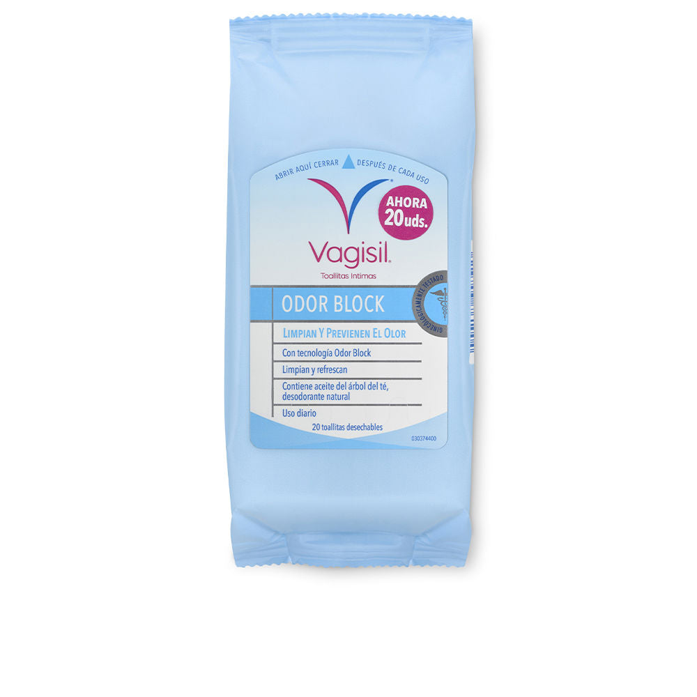 VAGISIL TOALLITAS ÍNTIMAS odorblock 20 u