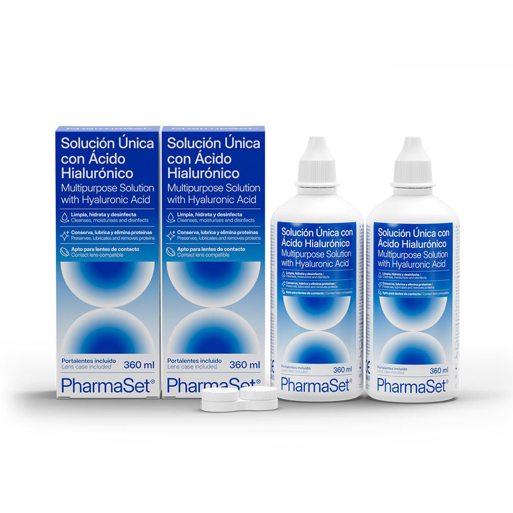 PHARMASET PHARMASET solución única con ácido hialurónico para lentes de contactos blandas 2 x 360 ml