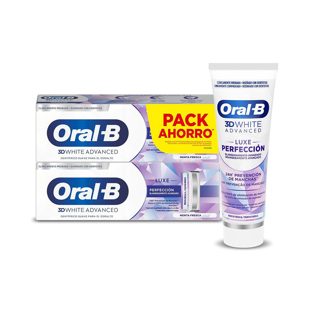ORAL-B 3D WHITE LUXE PERFECCION pasta dentífrica 2 x 75 ml