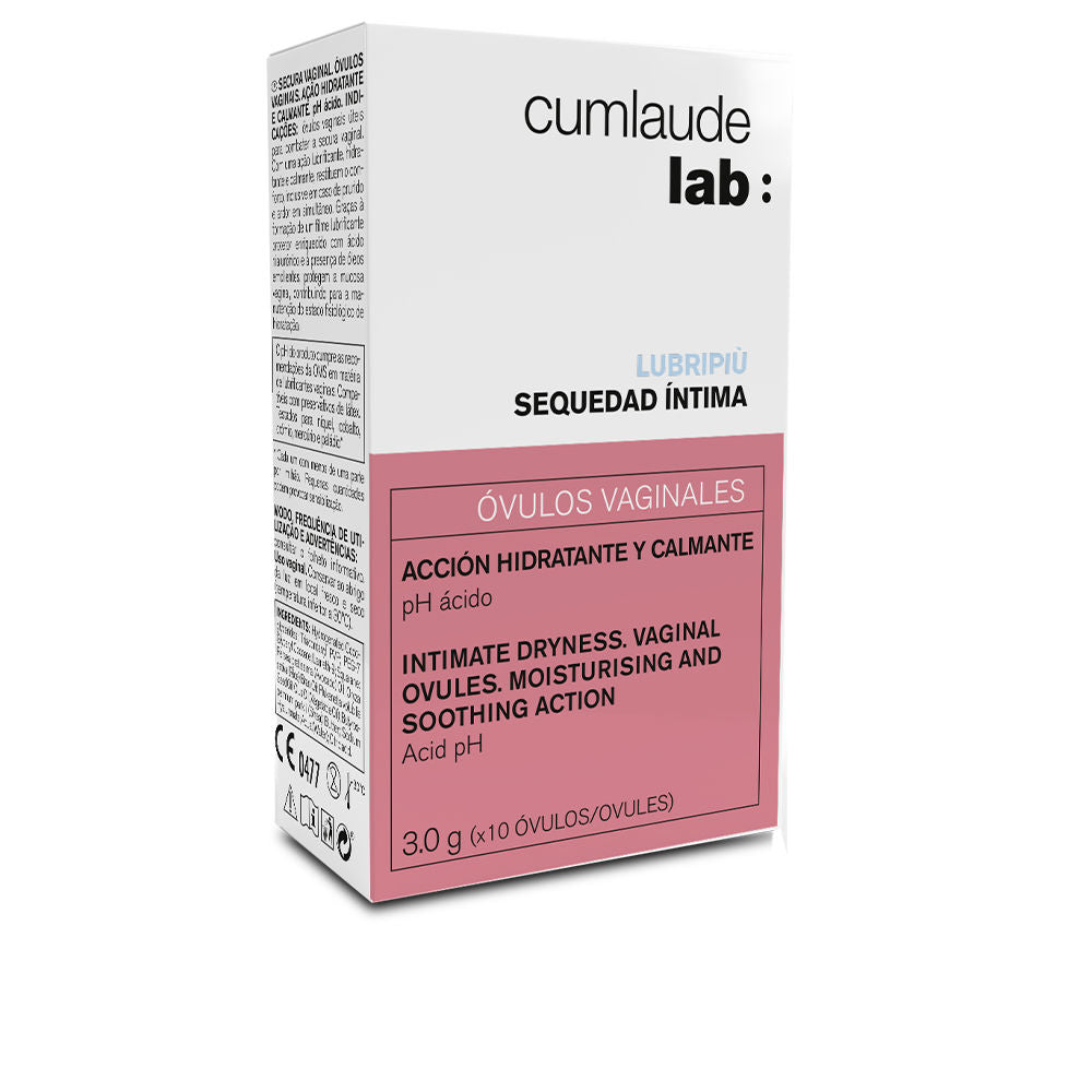 CUMLAUDE LAB LUBRIPIU sequedad íntima óvulos vaginales 10 x 3 gr