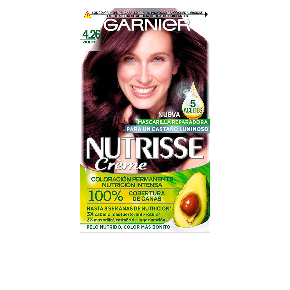 GARNIER NUTRISSE CREME coloración permanente 100% cobertura #4.26-violín 3 u