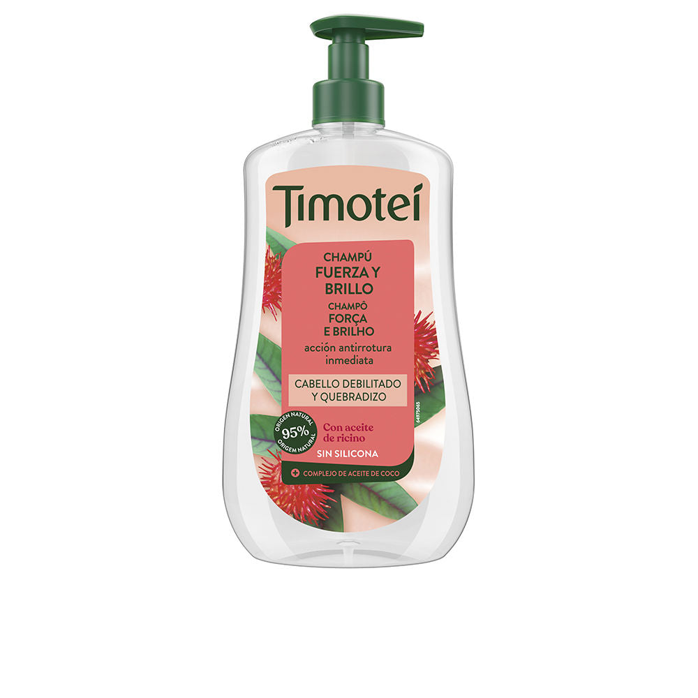 TIMOTEI TIMOTEI champú fuerza y brillo con aceite de ricino y coco para cabello débil y quebradizo 600 ml