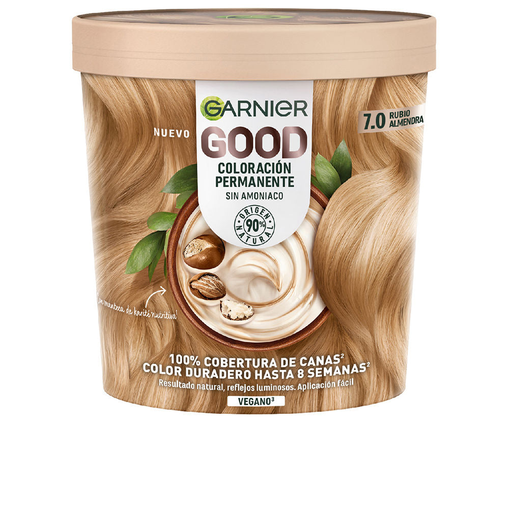 GARNIER GOOD coloración permanente sin amoniaco #7.0 rubio almendra 217 ml