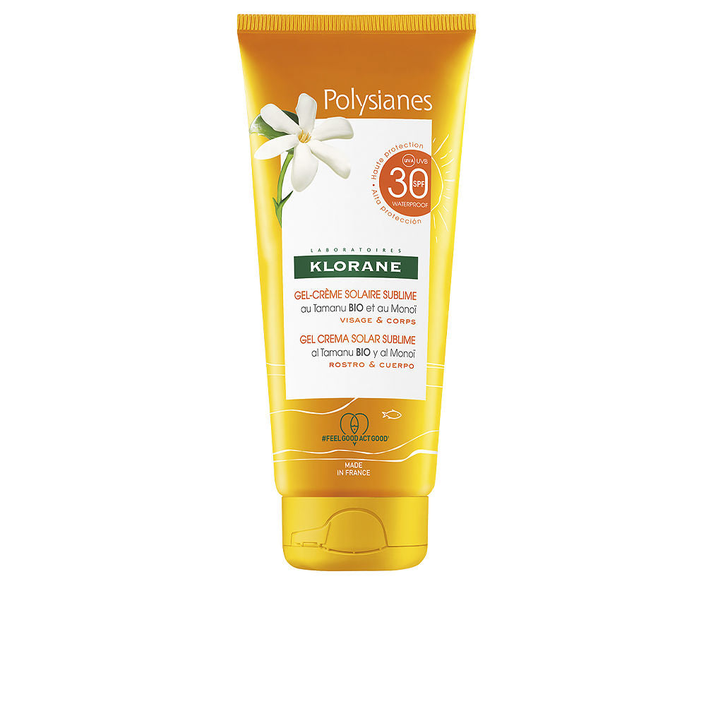 KLORANE POLYSIANES MONOÏ Y TAMANU BIO gel solar cara y cuerpo SPF30 200 ml