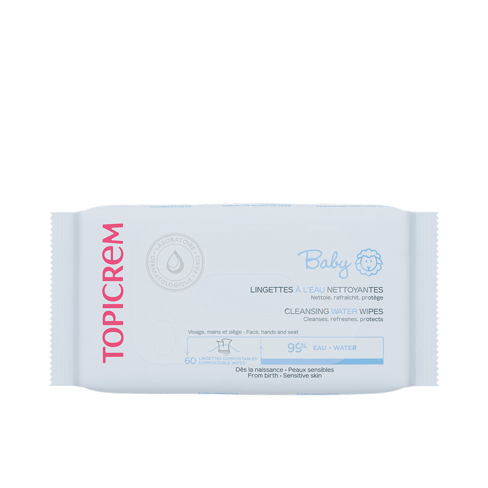 TOPICREM BABY toallitas limpiadoras al agua 60 u