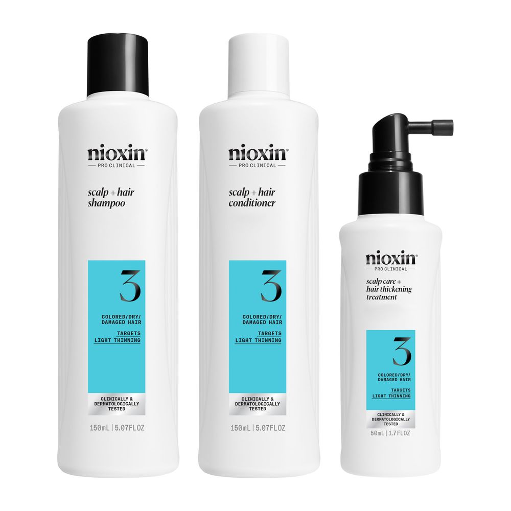 NIOXIN SISTEMA 3 - Kit - Tratamiento para Cabello Teñido con Debilitamiento Leve 3 u