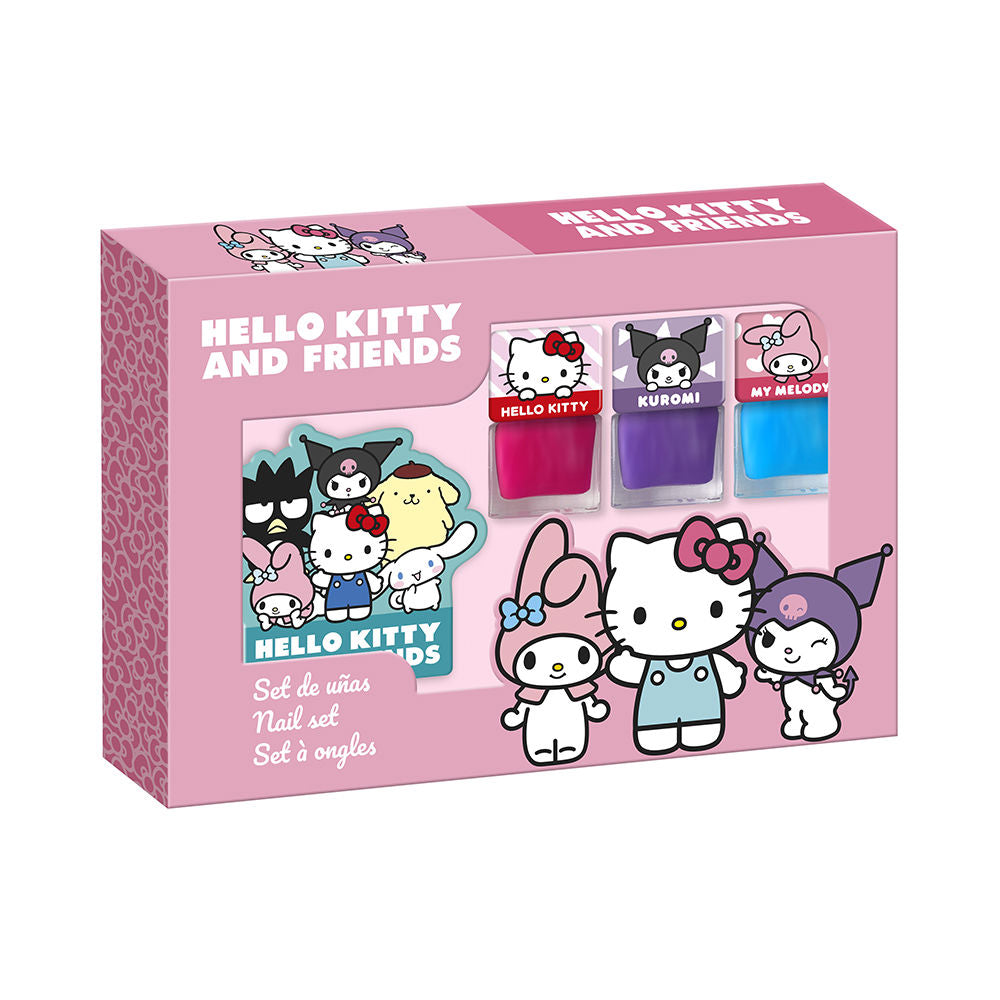 LORENAY HELLO KITTY AND FRIENDS UÑAS ESTUCHE 3 pz