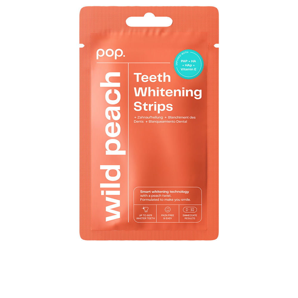 POP. POP. tiras blanqueadoras sabor melocotón 7 u