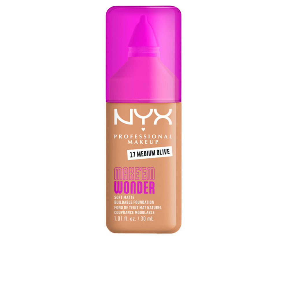 NYX PROFESSIONAL MAKE UP MAKE'EM WONDER foundation #17-Medium Olive 30 ml