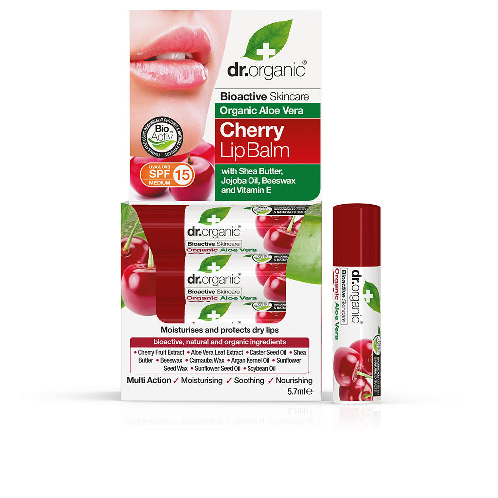 DR. ORGANIC ALOE VERA Y CEREZA bálsamo labial SPF15 5,7 gr