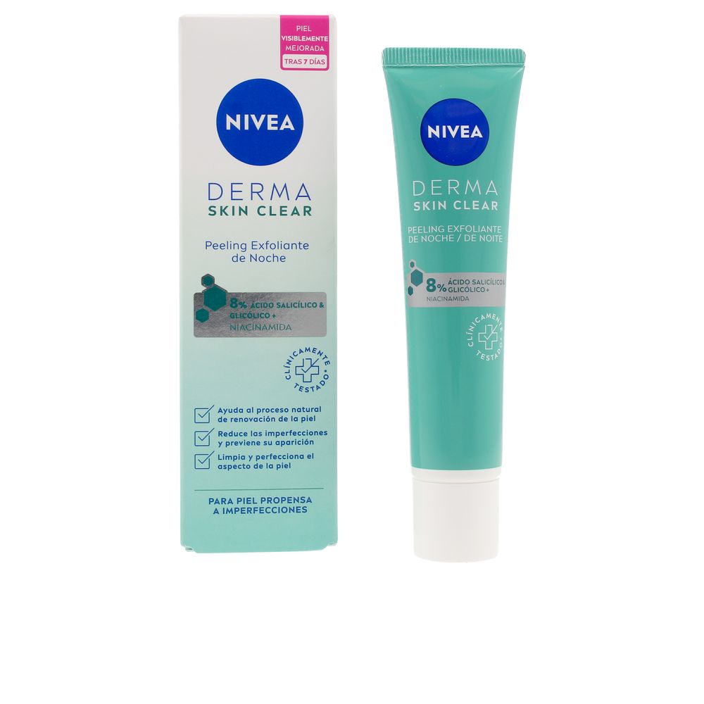 NIVEA DERMA SKIN CLEAR peeling exfoliante facial noche 40 ml