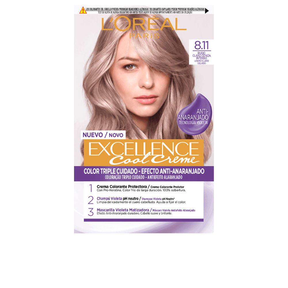 L'ORÉAL PARIS EXCELLENCE COOL tinte #8,11-rubio claro ceniza 192 ml