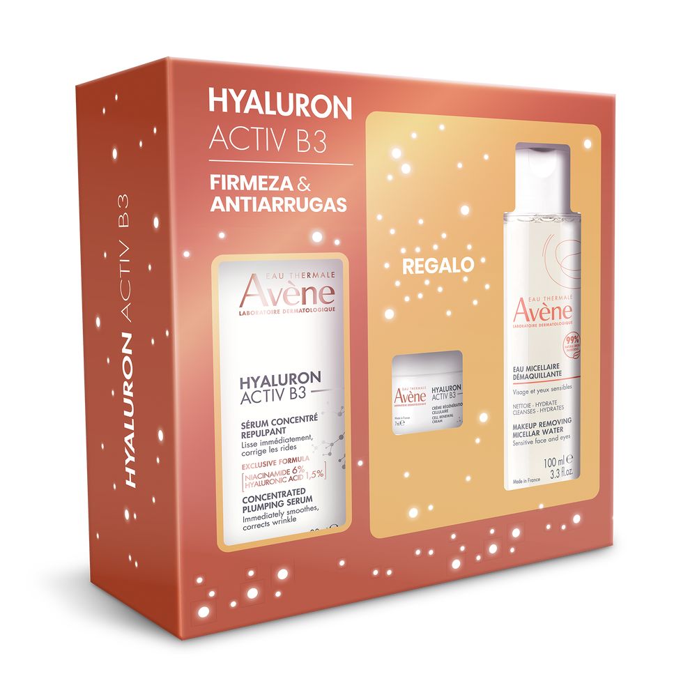 AVÈNE HYALURON ACTIV B3 SÉRUM + MICELAR + CREMA ESTUCHE 3 pz
