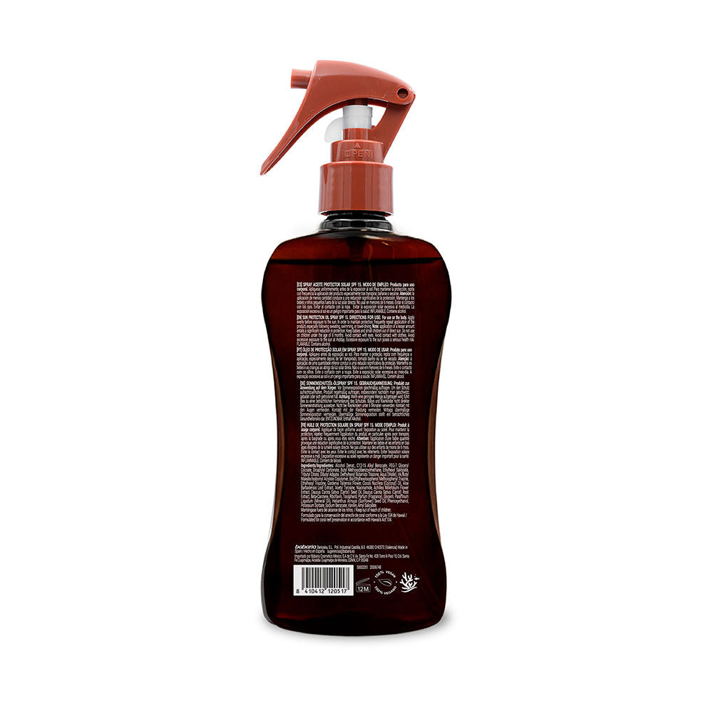 BABARIA SUN LOVERS BRONZE spray aceite protector solar SPF15 300 ml