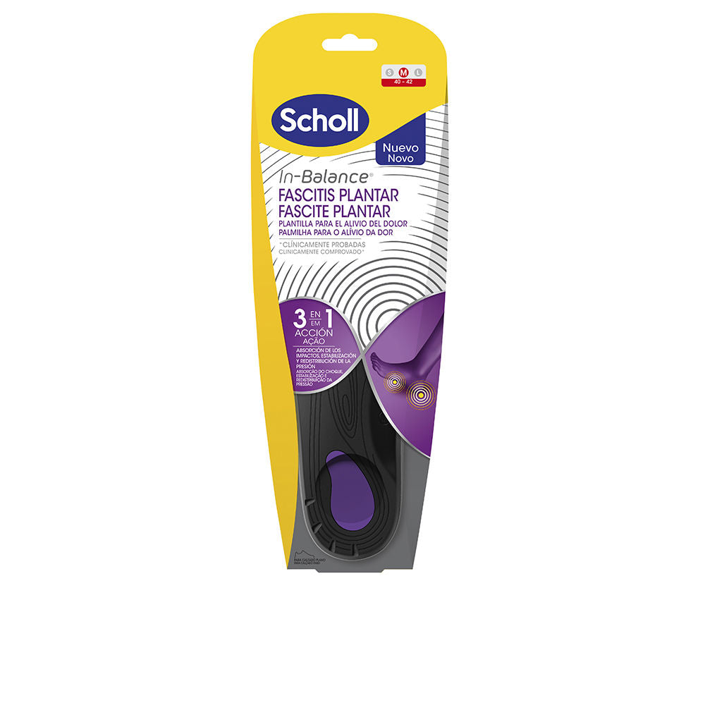 SCHOLL FASCITIS PLANTAR plantillas anti-dolor con tecnología in-balance 3 en 1 #Talla M 40-42 1 u