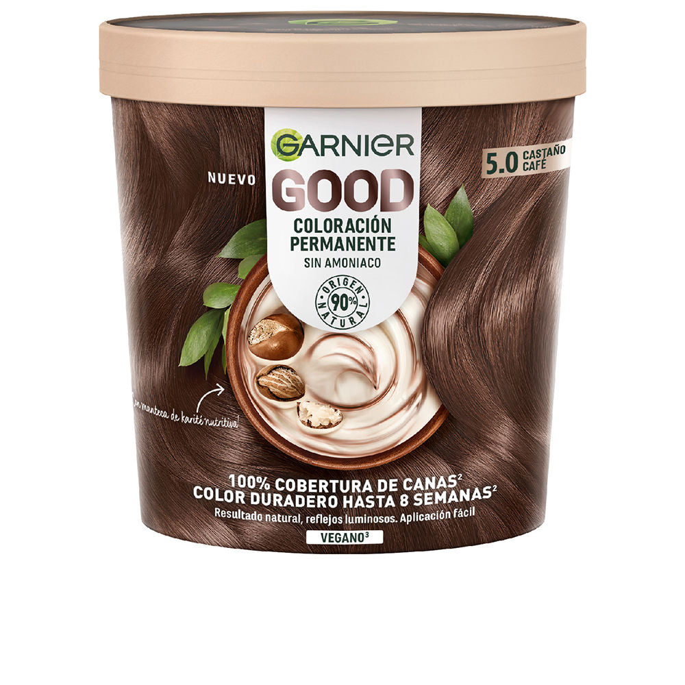 GARNIER GOOD coloración permanente sin amoniaco #5.0 castaño café 217 ml