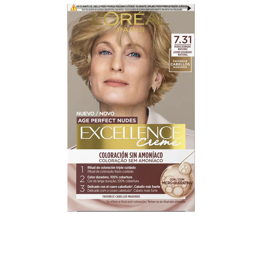 L'ORÉAL PARIS EXCELLENCE CREME coloración sin amoníaco con micro-queratina #7.31-Rubio Dorado Natural 1 u