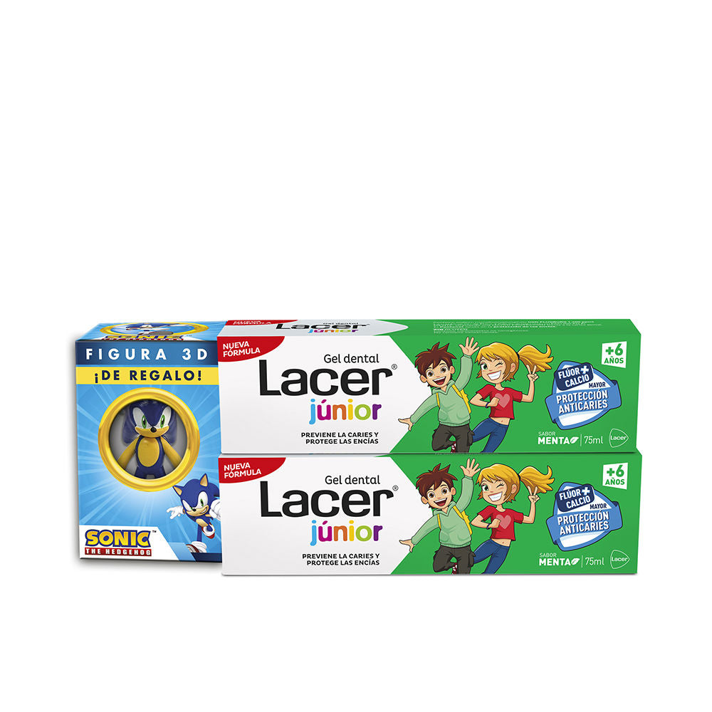 LACER JUNIOR GEL DENTAL MENTA PACK 2 x 75 ml + figura 3D