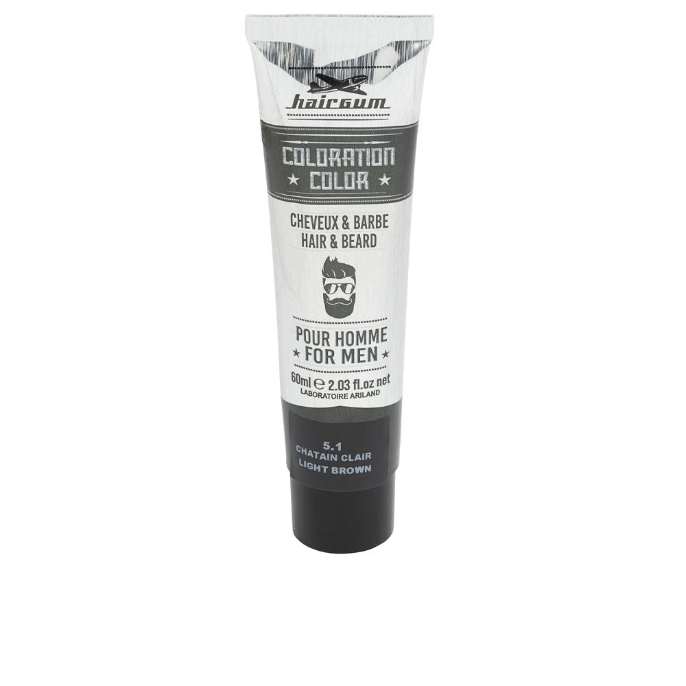 HAIRGUM COLORATION tinte para barba y cabello #5.1-Castaño Claro 60 gr