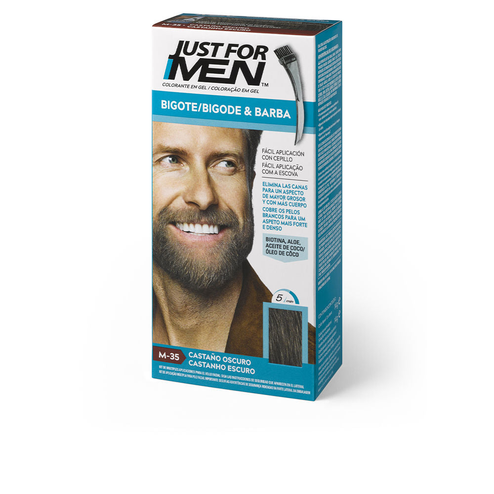 JUST FOR MEN JUST FOR MEN COLORANTE en gel bigote, barba y patillas #castaño oscuro 15 ml