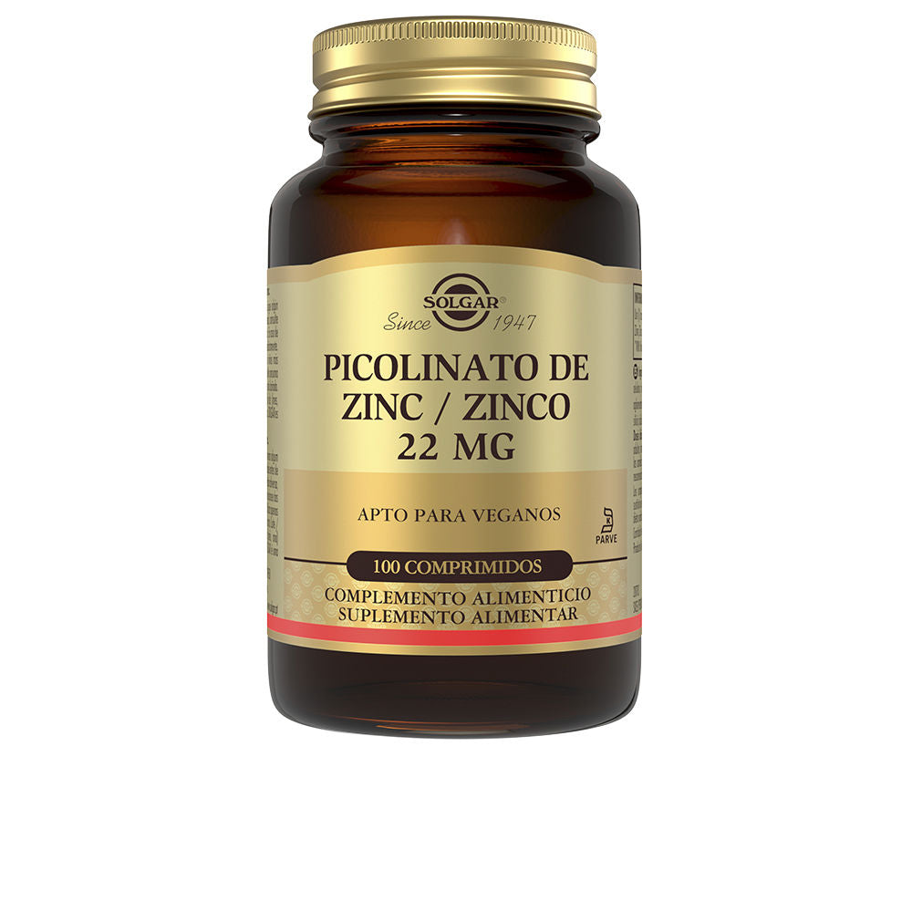 SOLGAR PICOLINATO ZINC 22mg. comprimidos 100 u