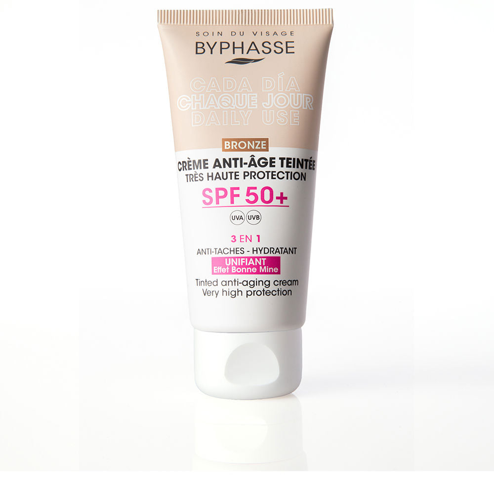 BYPHASSE CREMA FACIAL antiedad con color SPF50+ #bronze 50 ml