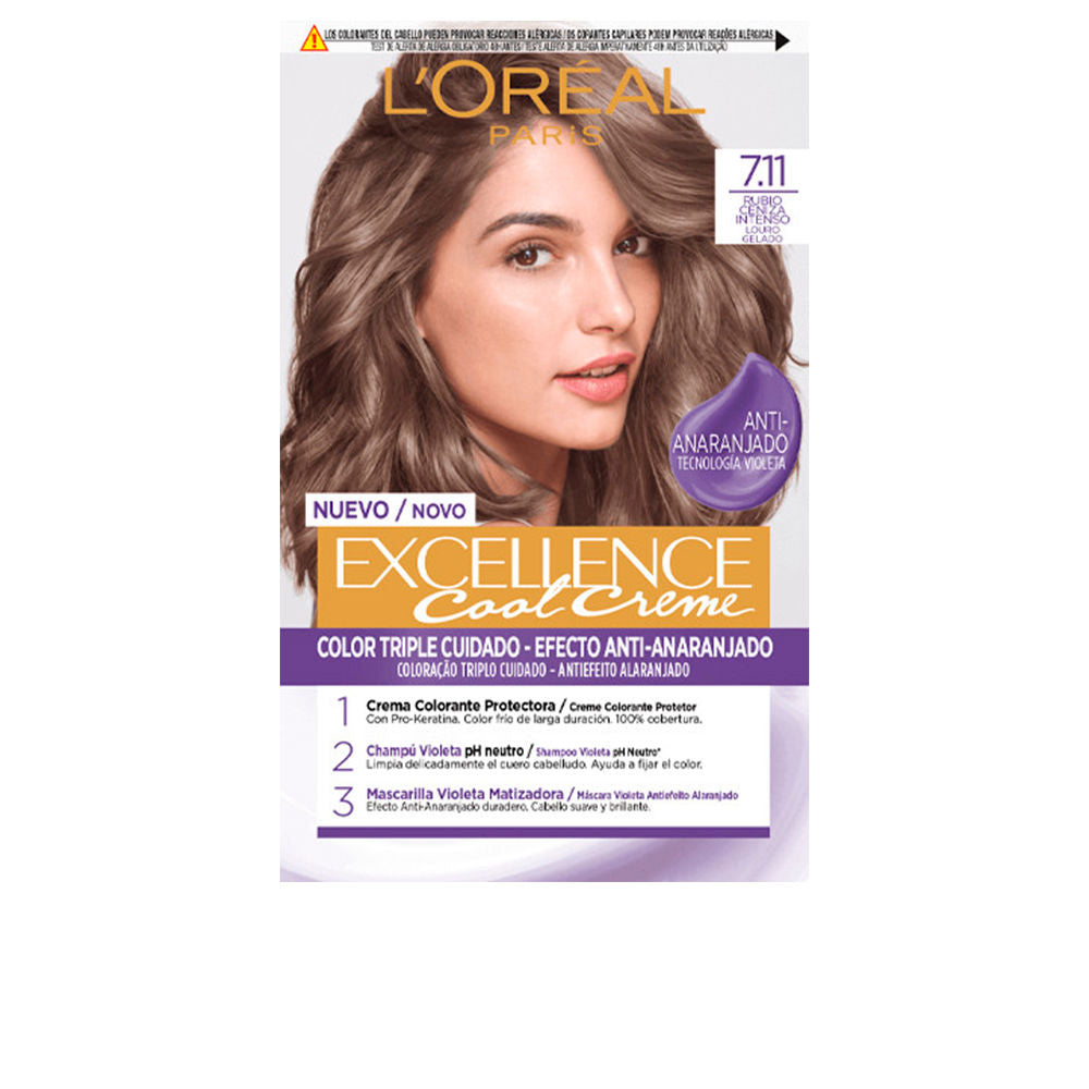 L'ORÉAL PARIS EXCELLENCE COOL tinte #7,11-rubio ceniza intenso 192 ml