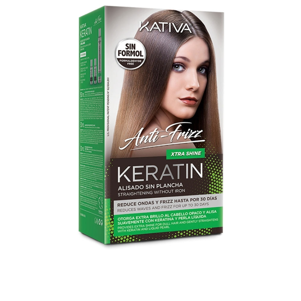 KATIVA KERATIN ANTI-FRIZZ alisado brasileño sin plancha extra brillo 30 días 3 u