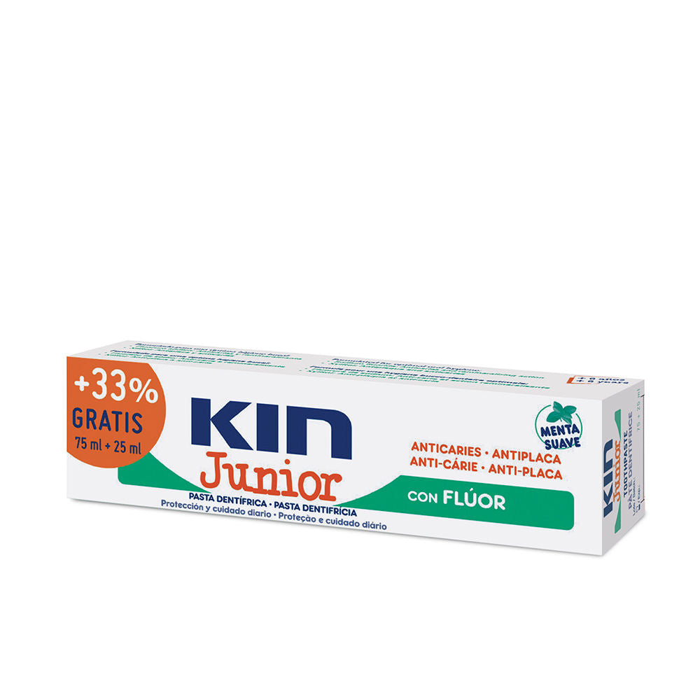 KIN KIN JUNIOR pasta dentífrica anticaries #menta suave 75 + 25 ml