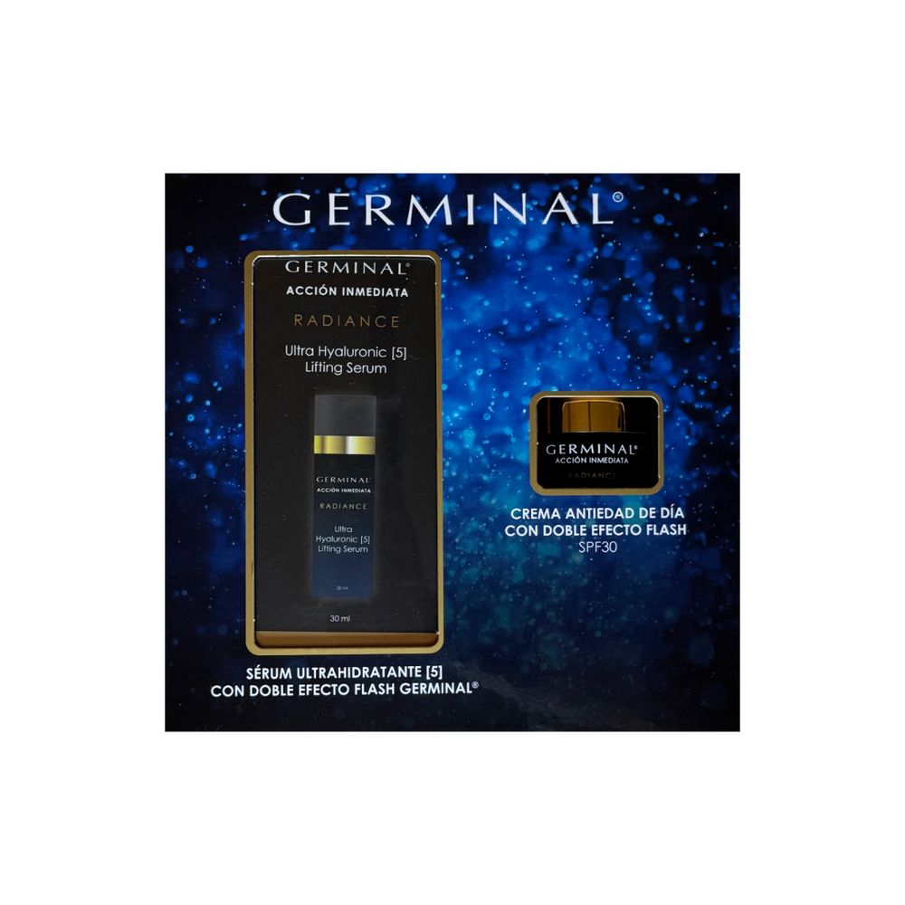 GERMINAL ACCIÓN INMEDIATA RADIANCE ÁCIDO HIALURÓNICO ESTUCHE 2 pz