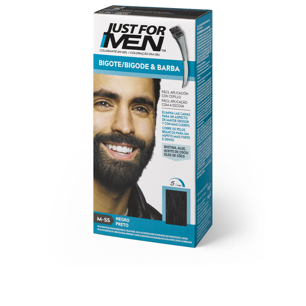 JUST FOR MEN JUST FOR MEN COLORANTE en gel bigote, barba y patillas #negro 15 ml