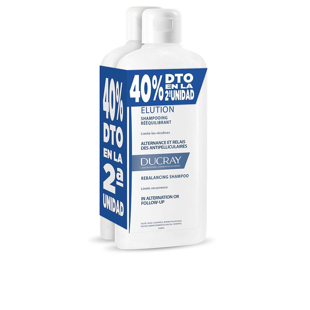 DUCRAY ELUCION champú reequilibrante anticaspa duo 2 x 400 ml