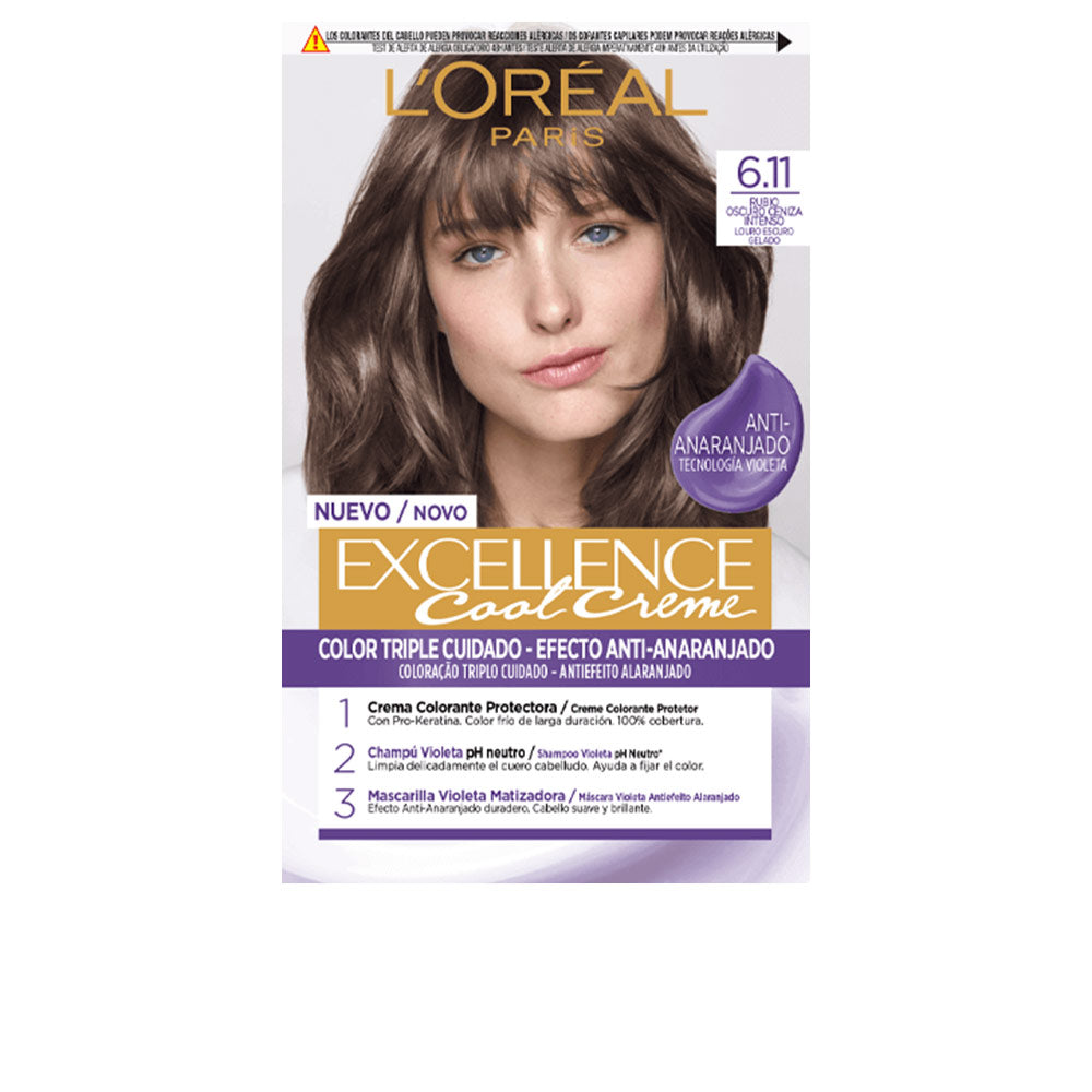 L'ORÉAL PARIS EXCELLENCE COOL tinte #6.11-rubio oscuro ceniza 192 ml