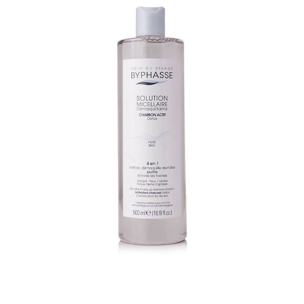 BYPHASSE SOLUCIÓN MICELAR desmaquillante con carbón activo 500 ml
