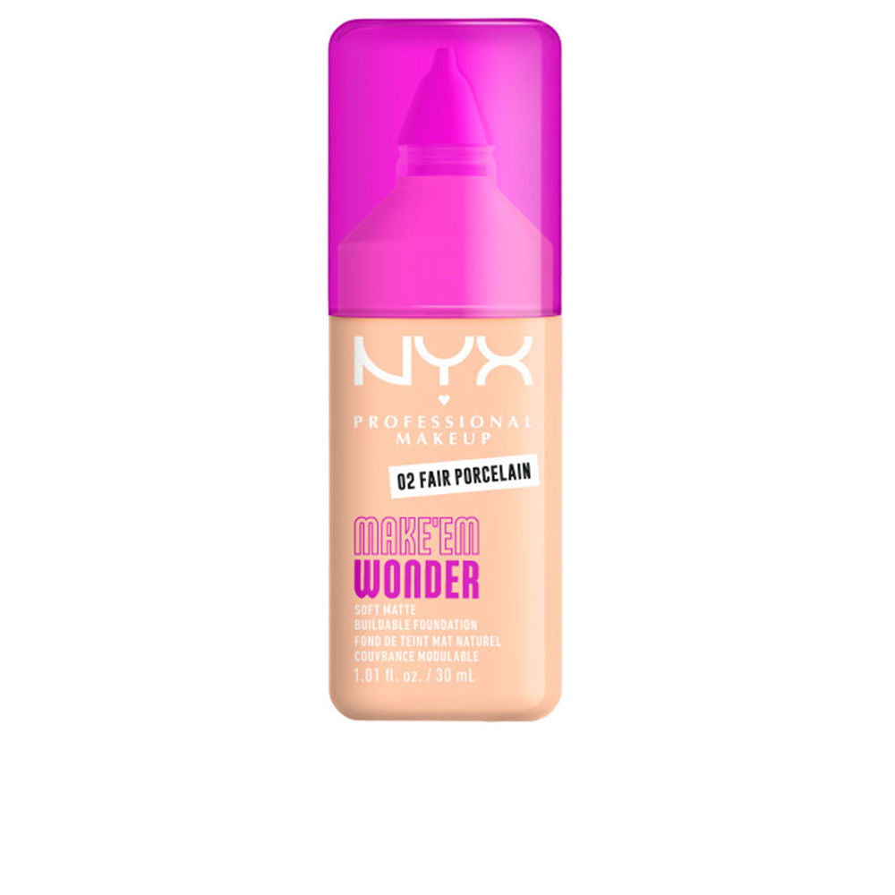 NYX PROFESSIONAL MAKE UP MAKE'EM WONDER foundation #02-Fair Porcelain 30 ml