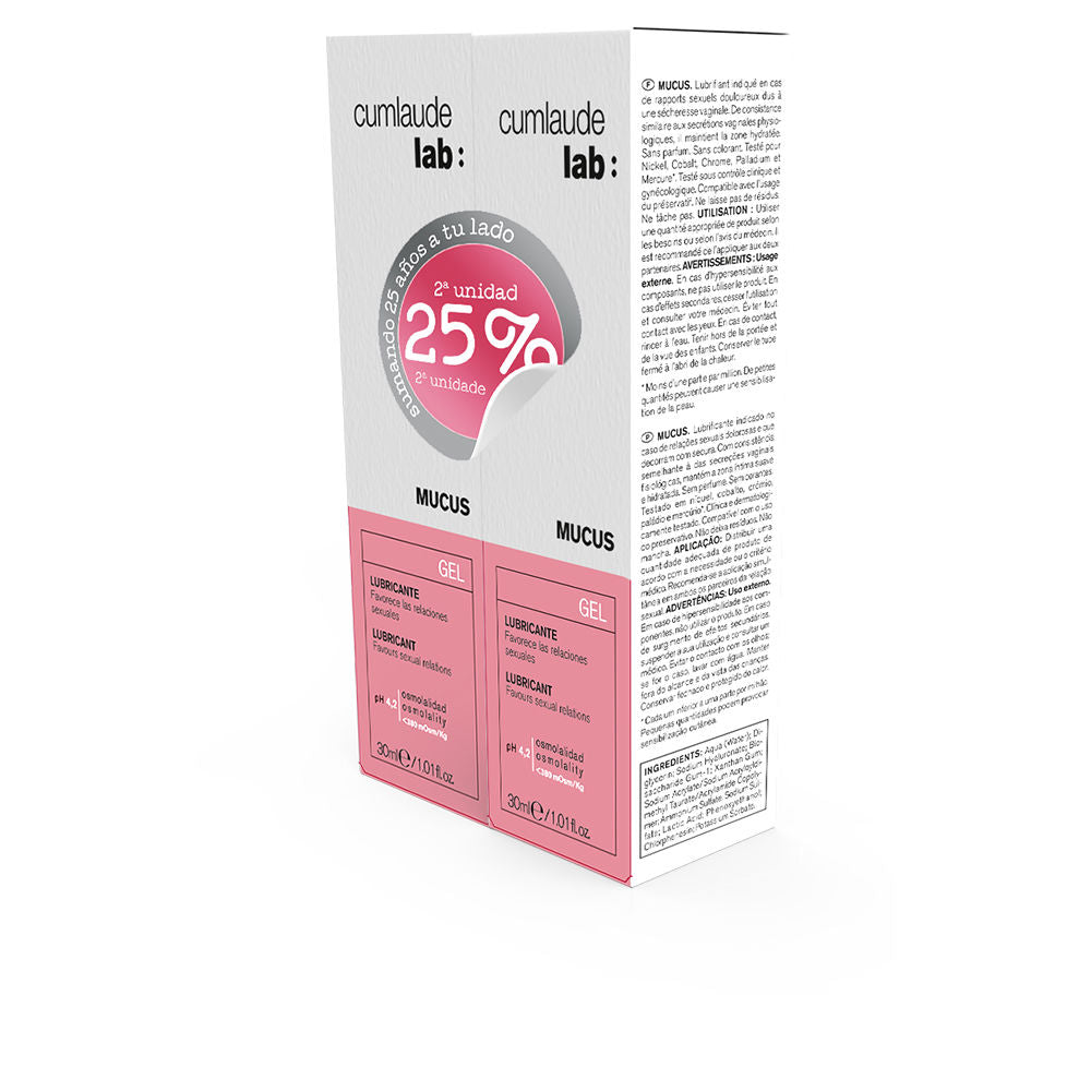 CUMLAUDE LAB MUCUS gel lubricante pack 2 x 30 ml