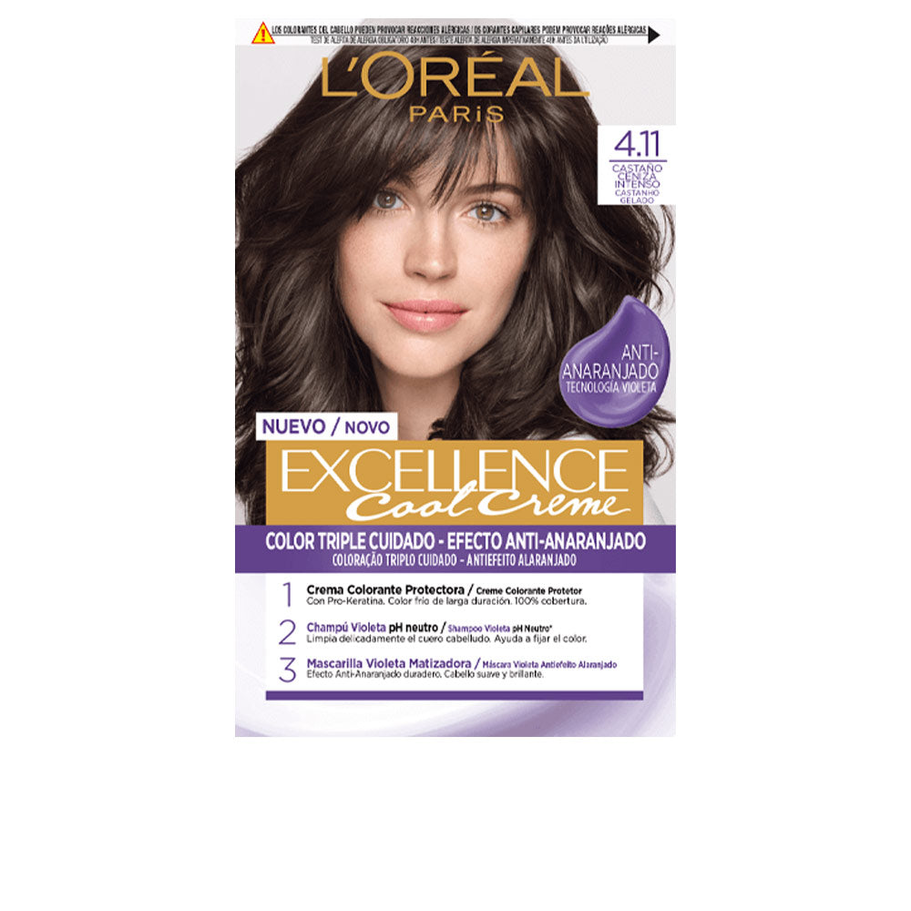 L'ORÉAL PARIS EXCELLENCE COOL tinte #4.11-castaño ceniza intenso 192 ml