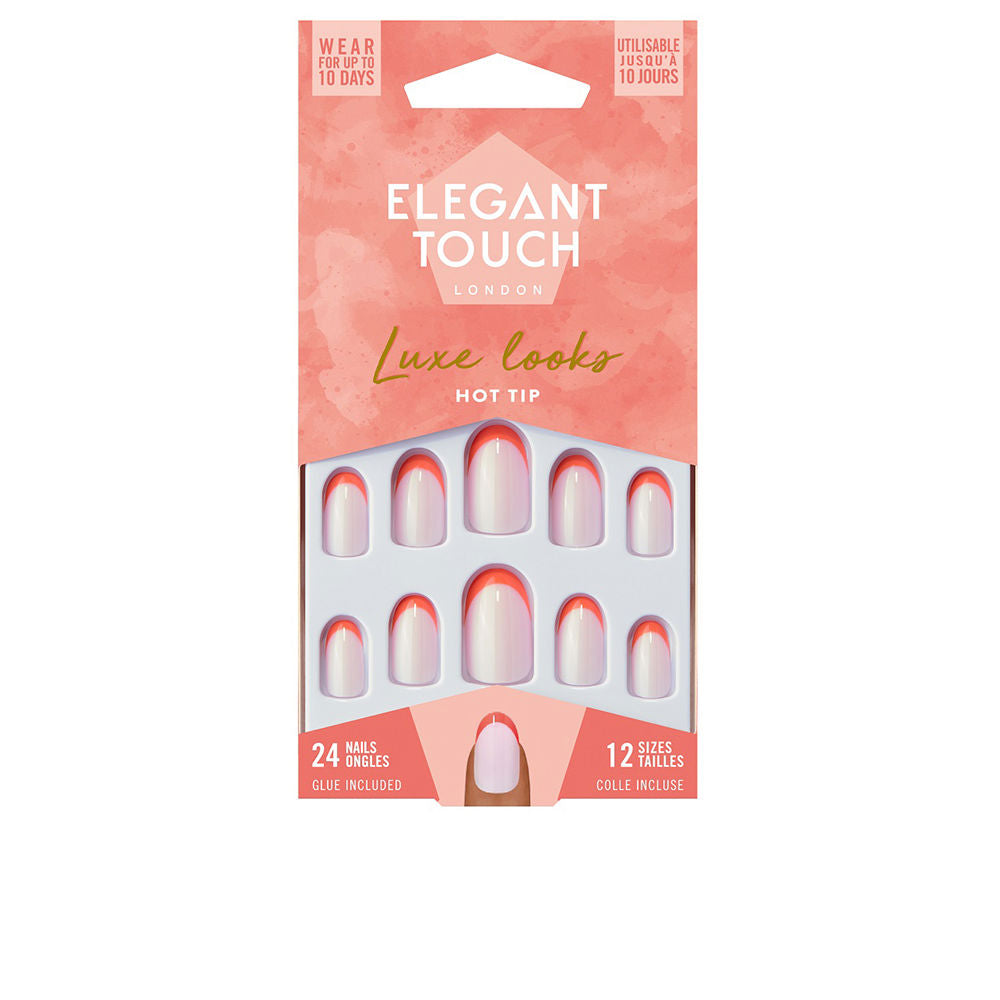 ELEGANT TOUCH LUXE LOOKS nails with glue oval limited ed #hot tip