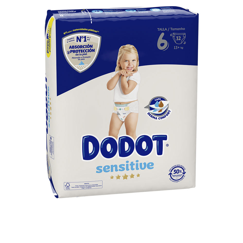 DODOT DODOT SENSITIVE talla 6 pañales +13 kg 32 u
