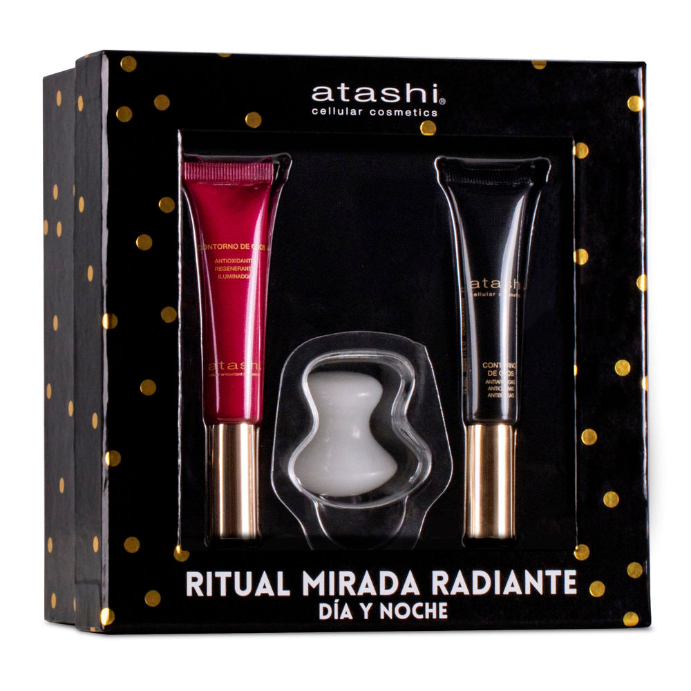 ATASHI RITUAL MIRADA RADIANTE DÚO CONTORNO DE OJOS ANTIEDAD Y ANTIOXIDANTE ESTUCHE 2 pz